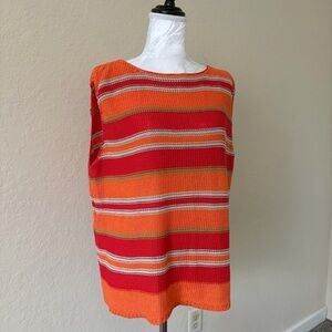 Vintage Company Ellen Tracy Striped Knit Sleeveless Top 1X Retro Southwest Style